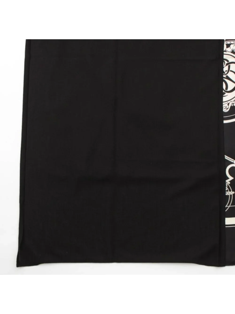 Hermes Carre Hybrid 90 Silk Wool Ex Libris Scarf Black White - Picture 4 of 10